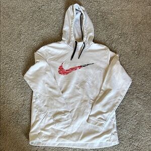 Nike White and Red Men's Sweater